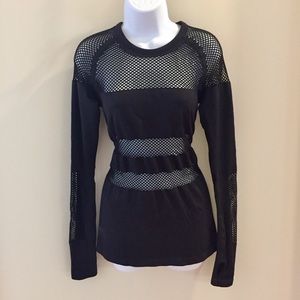 zella mesh long sleeve top Large